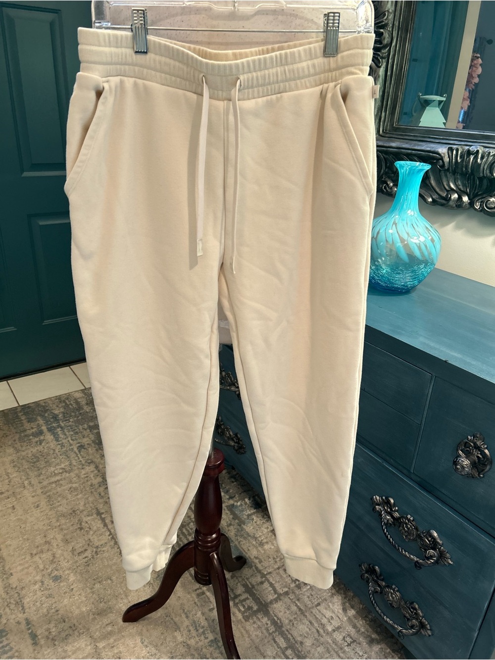 Haven Well Within Relaxed Hoodie & Jogger Set Cream Cozy fleece interior Sz Med - Picture 6 of 11